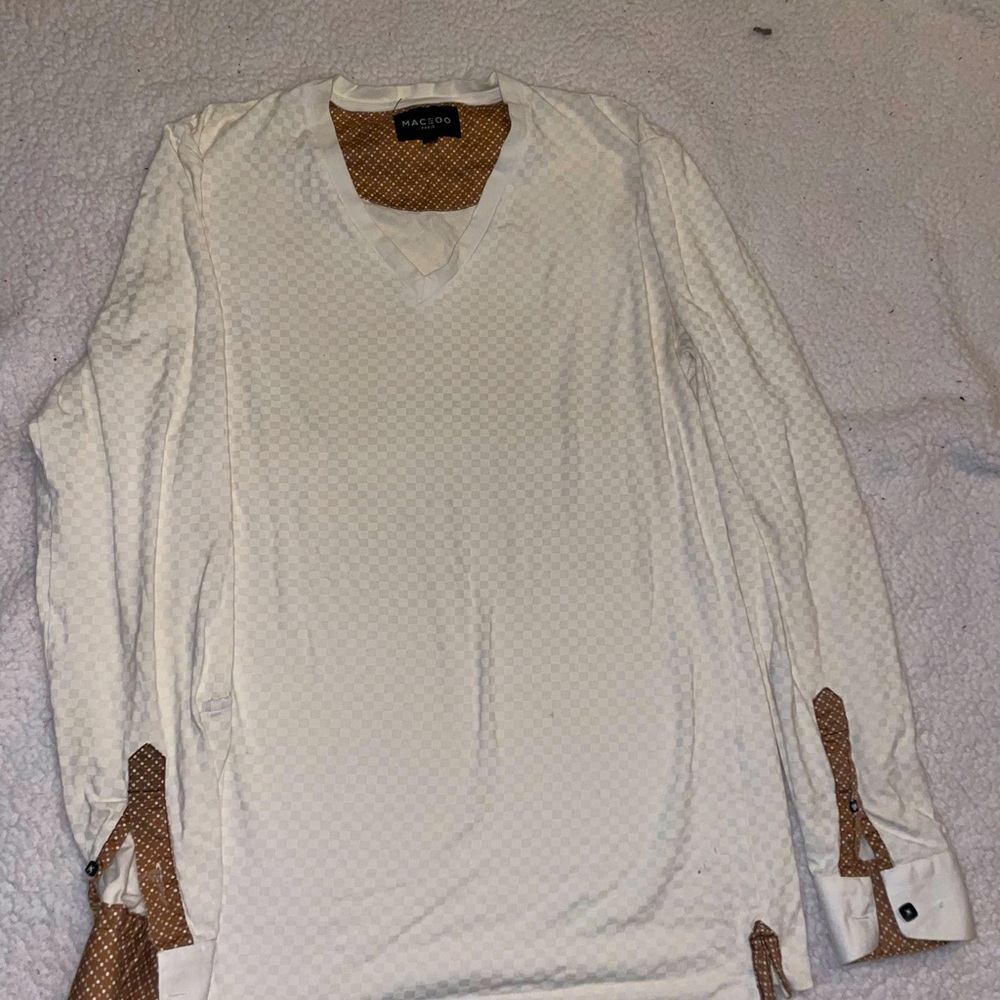 Cream Maceoo long sleeve shirt for men